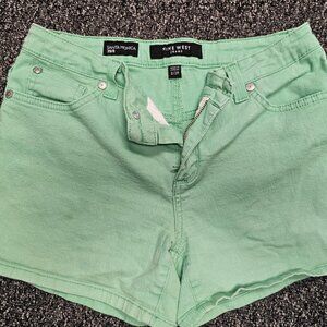Nine West Santa Monica Cotton Spandex Denim Shorts in Seafoam Green, Size 8/29